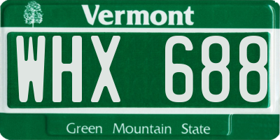 VT license plate WHX688