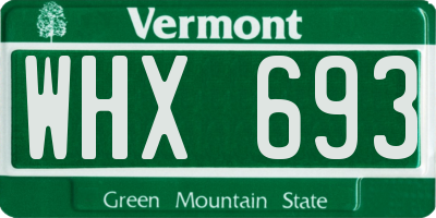 VT license plate WHX693