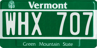 VT license plate WHX707