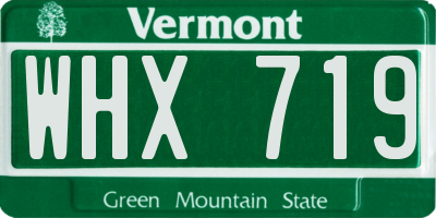 VT license plate WHX719