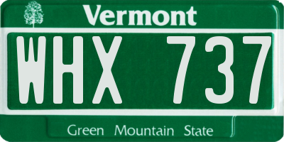VT license plate WHX737