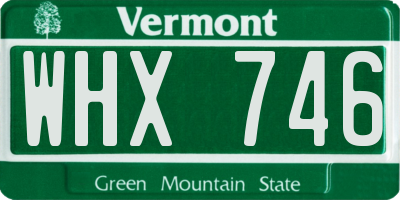 VT license plate WHX746