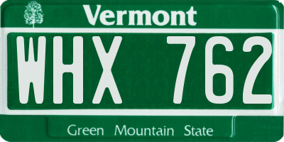 VT license plate WHX762