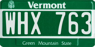 VT license plate WHX763