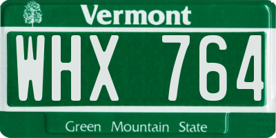 VT license plate WHX764