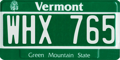 VT license plate WHX765