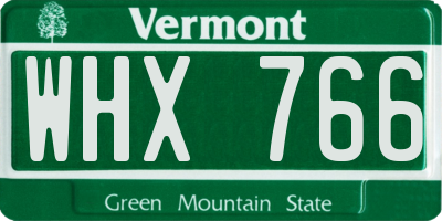 VT license plate WHX766