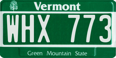 VT license plate WHX773