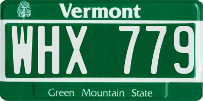 VT license plate WHX779