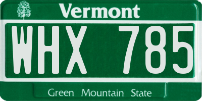 VT license plate WHX785
