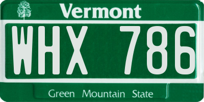 VT license plate WHX786