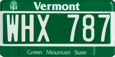 VT license plate WHX787