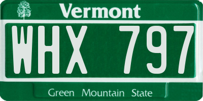 VT license plate WHX797