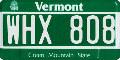 VT license plate WHX808