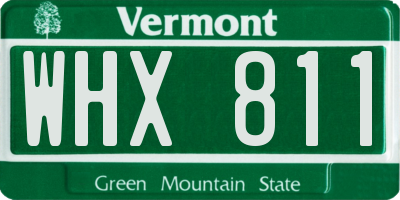VT license plate WHX811