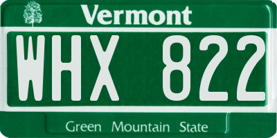 VT license plate WHX822