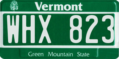 VT license plate WHX823