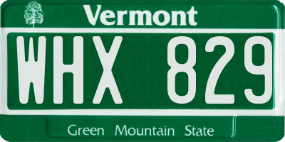 VT license plate WHX829