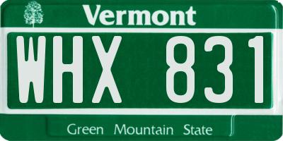 VT license plate WHX831