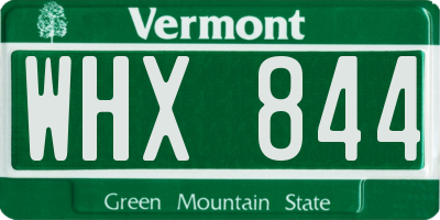 VT license plate WHX844