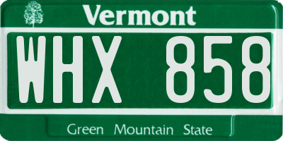 VT license plate WHX858