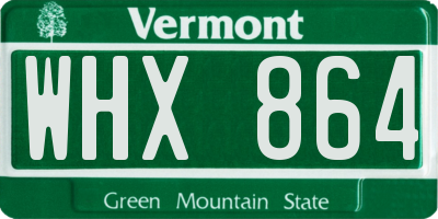 VT license plate WHX864