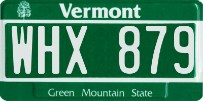 VT license plate WHX879