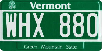 VT license plate WHX880