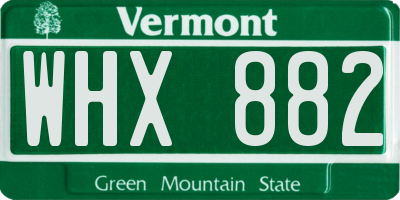 VT license plate WHX882