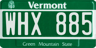 VT license plate WHX885