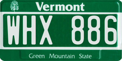 VT license plate WHX886
