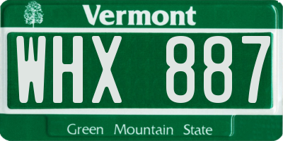 VT license plate WHX887