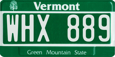 VT license plate WHX889