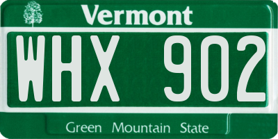 VT license plate WHX902