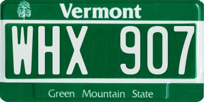 VT license plate WHX907