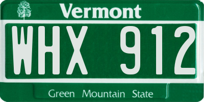 VT license plate WHX912