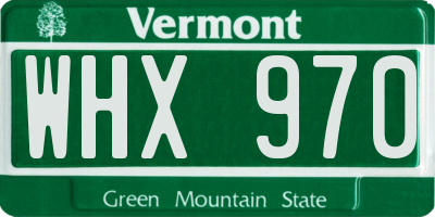 VT license plate WHX970