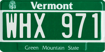 VT license plate WHX971