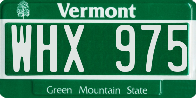 VT license plate WHX975