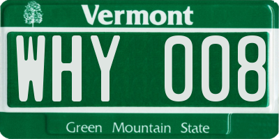 VT license plate WHY008