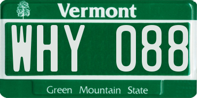 VT license plate WHY088