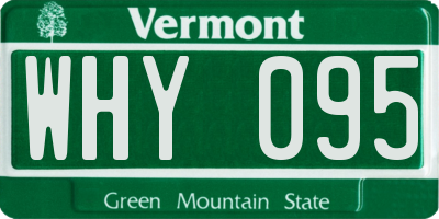 VT license plate WHY095