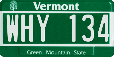 VT license plate WHY134