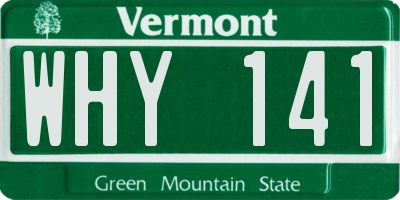 VT license plate WHY141