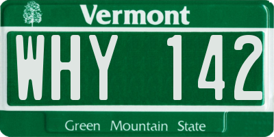 VT license plate WHY142