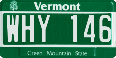 VT license plate WHY146