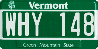 VT license plate WHY148
