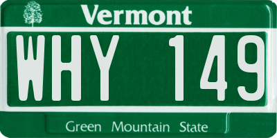 VT license plate WHY149