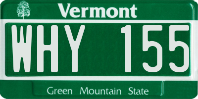 VT license plate WHY155