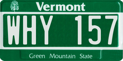 VT license plate WHY157